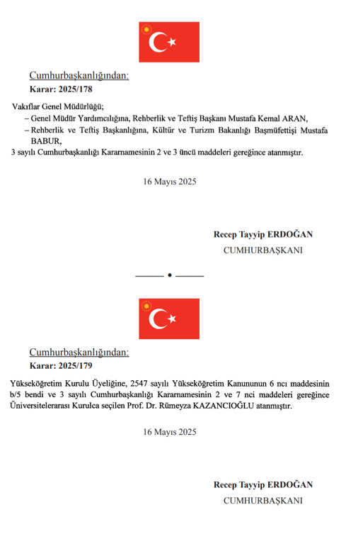 17 Mayıs Cumhurbaşkanlığı Atama Kararı Yayımlandı! 2 image 78