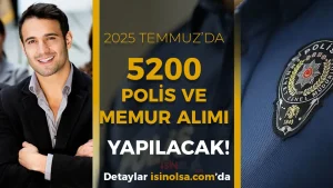 2025 Temmuz’da 5200 Polis ve Memur Alımı Yapılacak!