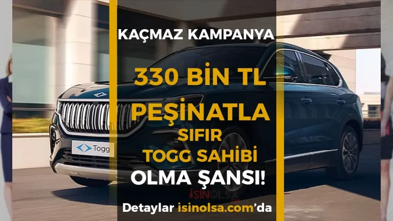 330 Bin TL Peşinatla Sıfır TOGG Sahibi Olun! İşte T10X Kampanya Detayları