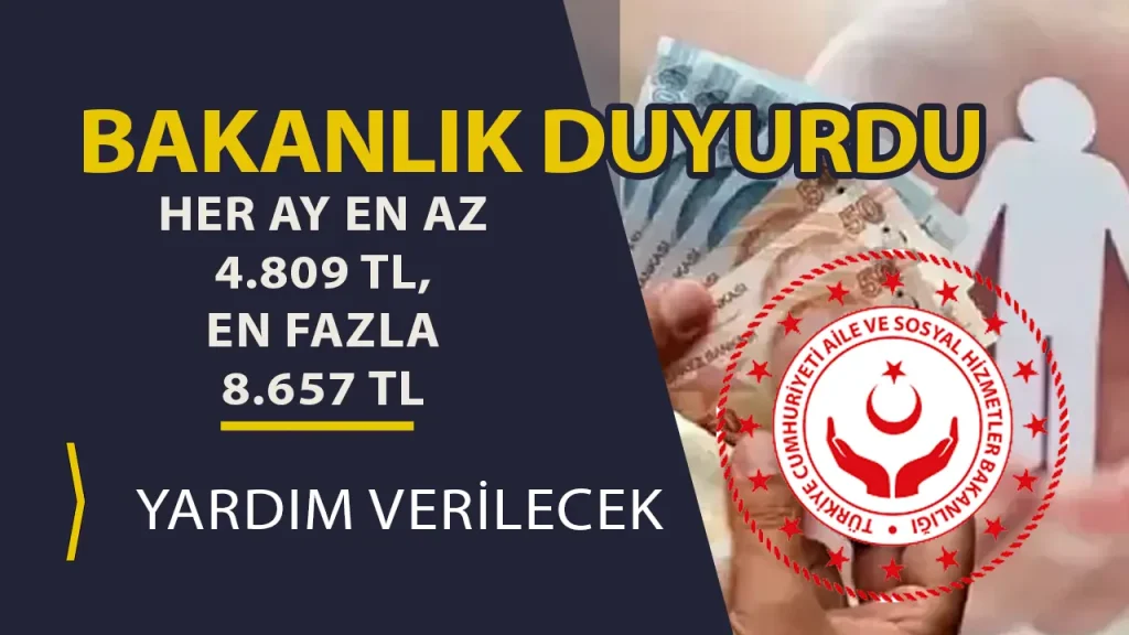 ASHB Duyurdu: Ailelere Her Ay En Az 4.809 TL, En Fazla 8.657 TL Sosyal Yardım Verilecek