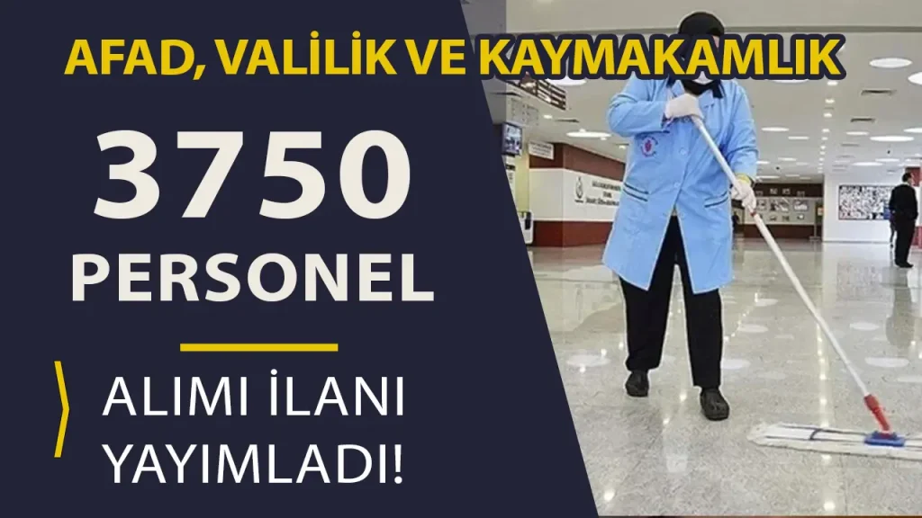 İŞKUR TYP: Valilik, Kaymakamlık ve AFAD 3750 Personel Alacak! ( Hatay )