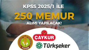 TİGEM, ÇAYKUR, TÜRKŞEKER 250 Memur Alacak! KPSS 2025/1 Yayımlanıyor!