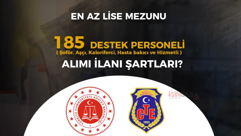CTE 185 Destek Personeli ( Şoför, Aşçı, Kaloriferci, Hasta bakıcı ve Hizmetli ) Alacak!
