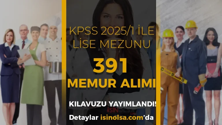 KPSS 2025/1 İle Lise Mezunu 391 Memur Alımı Kontenjanları Açıklandı!