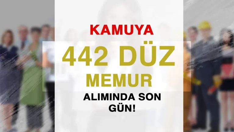 Kamuya KPSS 2025/1 İle 442 Düz Memur Alımı Sona Eriyor!