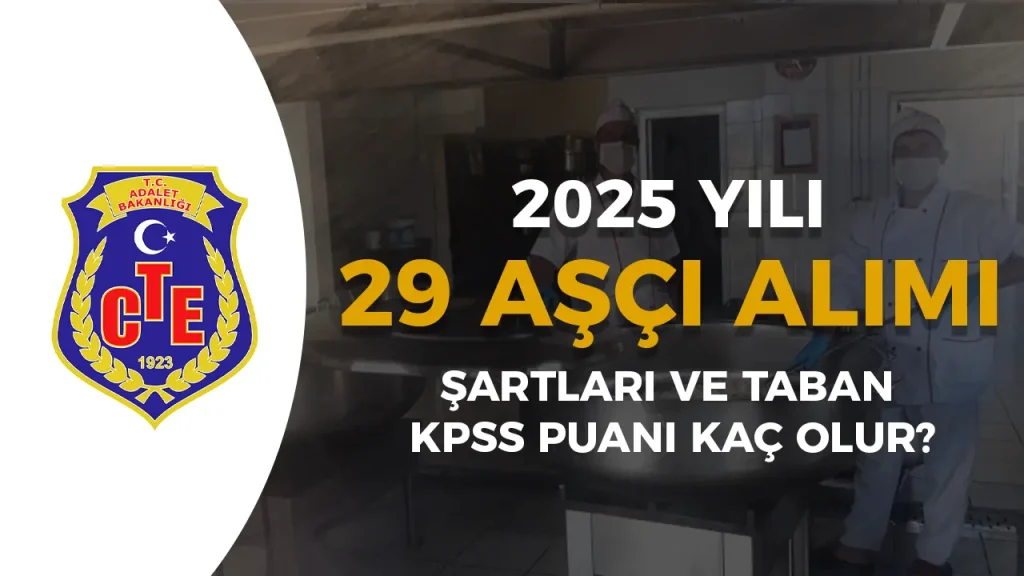 CTE 2025 yılı 29 Aşçı Alımı Taban KPSS Puanı ve Şartları