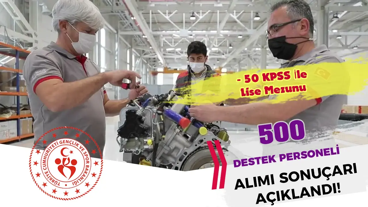 GSB 500 Destek Personeli (Bakım-Onarım) Alımı Sonuçları ve Taban KPSS Puanı Açıklandı!