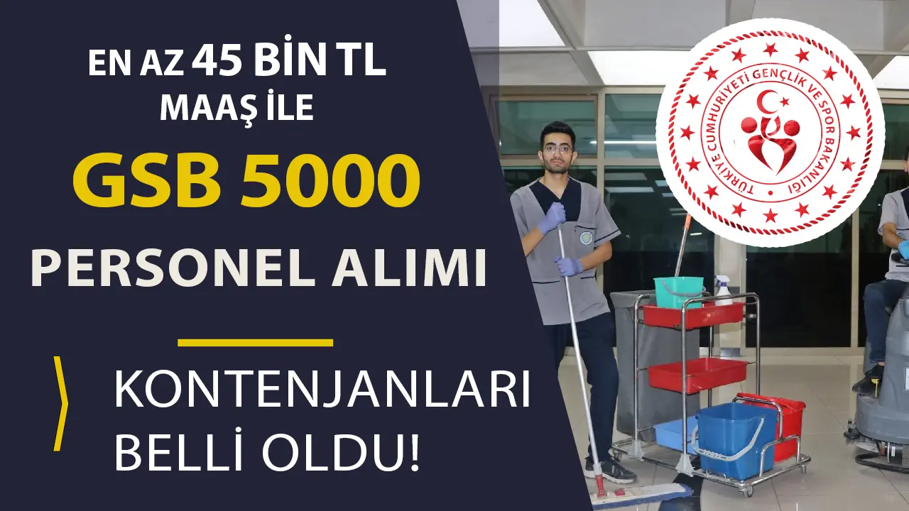 GSB 5000 Personel Alımı Kontenjanları Belli Oldu! En Az 45 Bin TL Maaş