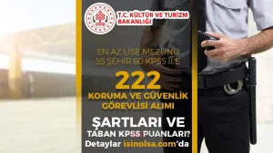 Kültür Bakanlığı 222 Koruma ve Güvenlik Görevlisi Alımı Şartları ve Taban KPSS Puanı 2025