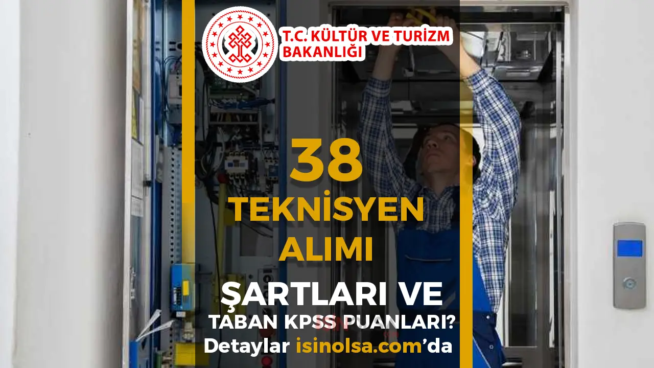 Kültür Bakanlığı 38 Teknisyen Alımı Şartları ve Taban KPSS Puanı 2025