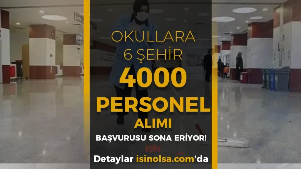 MEB Okullara 6 Şehir 4000 TYP Personel Alımı