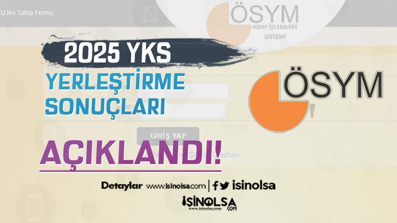 ÖSYM: 2025 YKS Yerleştirme Sonuçları Açıklandı!