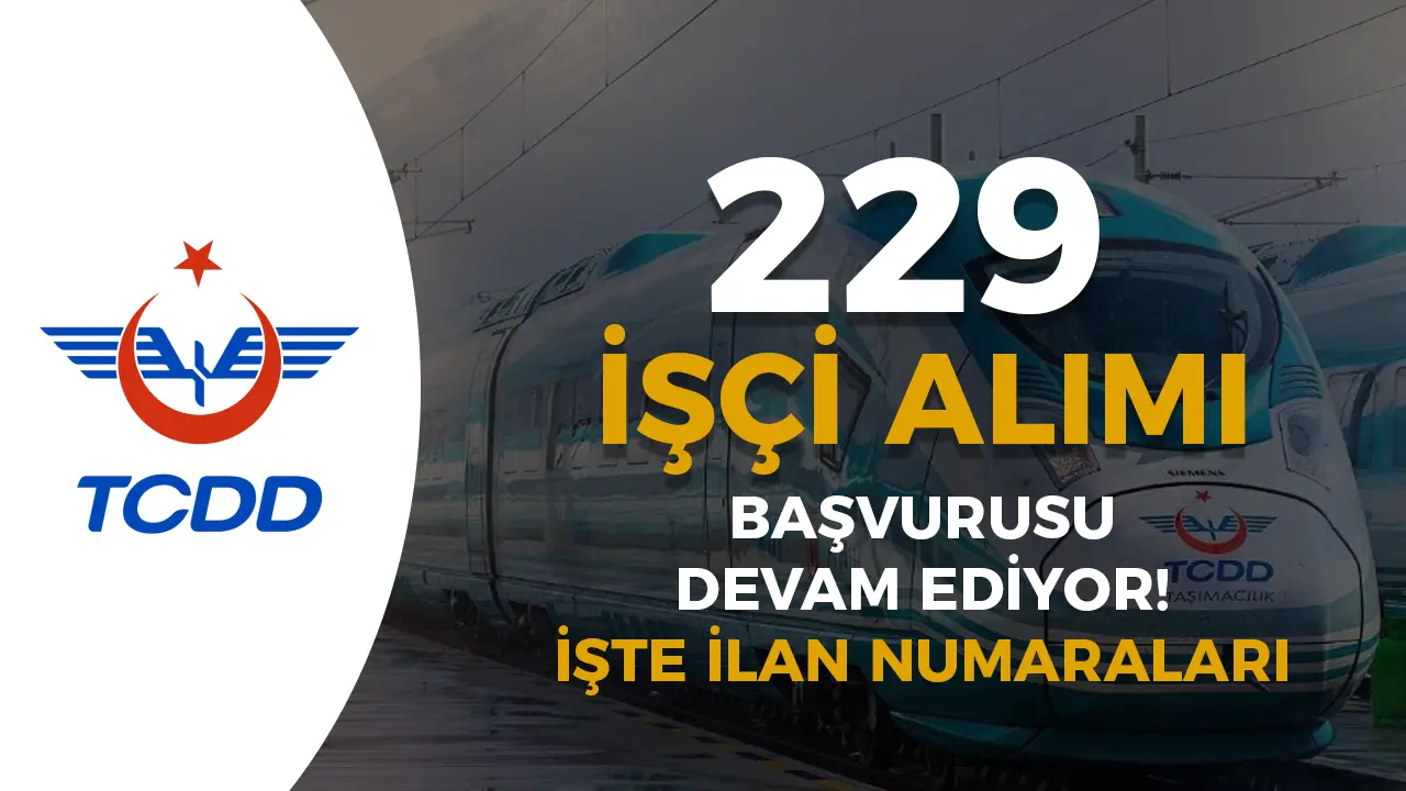 TCDD 229 İşçi Alımı Kadro, Şartlar ve İş İlanı Numaraları İŞKUR