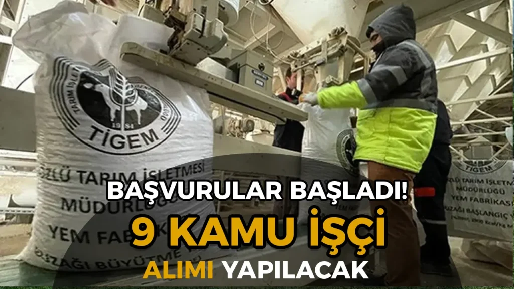 TİGEM Engelli 9 Kamu İşçi Alımı Başvurusu Başladı!