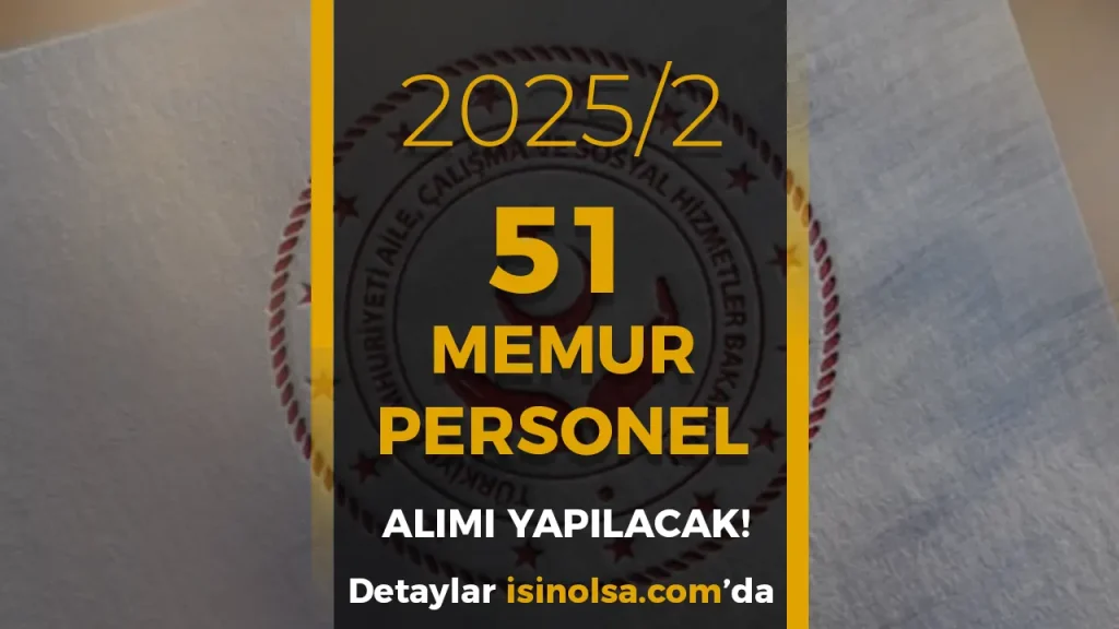 ASHB 51 Memur Alimi 20252 2828 Sayili Kanun Ile