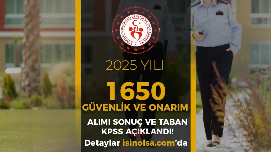 GSB 1650 Personel Alımı Sonuçları Açıklandı! İşte Yerleştirme ve Belgeler