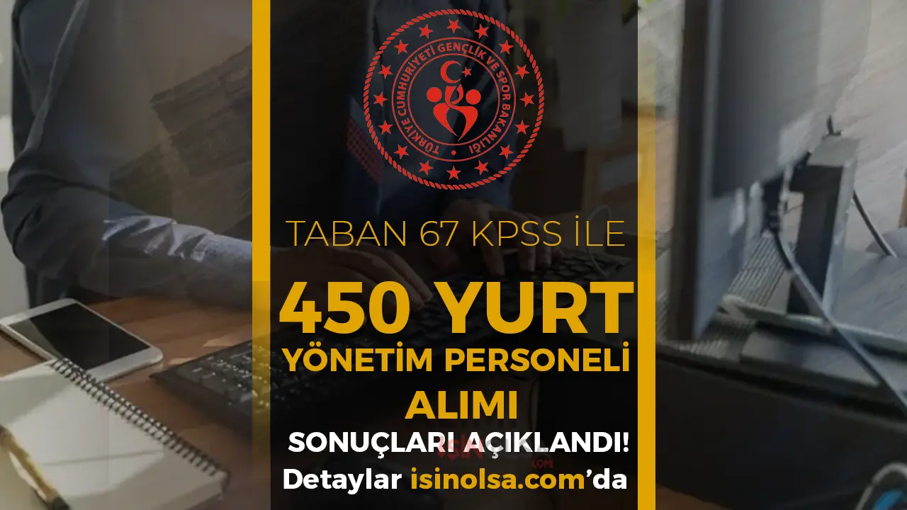 GSB 450 Yurt Yönetim Personeli Alımı 67 Taban KPSS İle Sonuçlar Açıklandı!