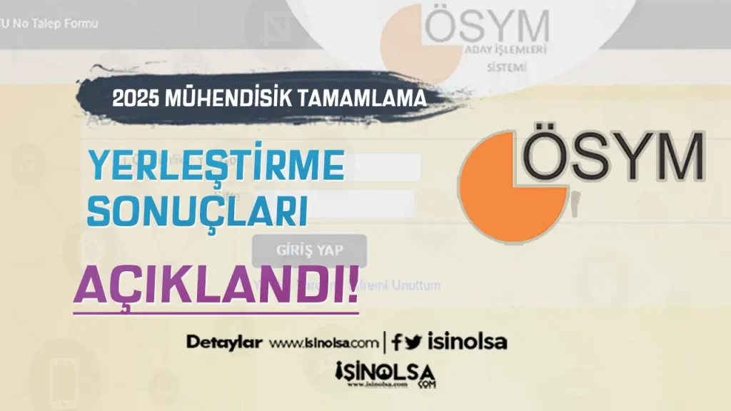OSYM 2025 Muhendislik Tamamlama Yerlestirme Sonuclari Aciklandi