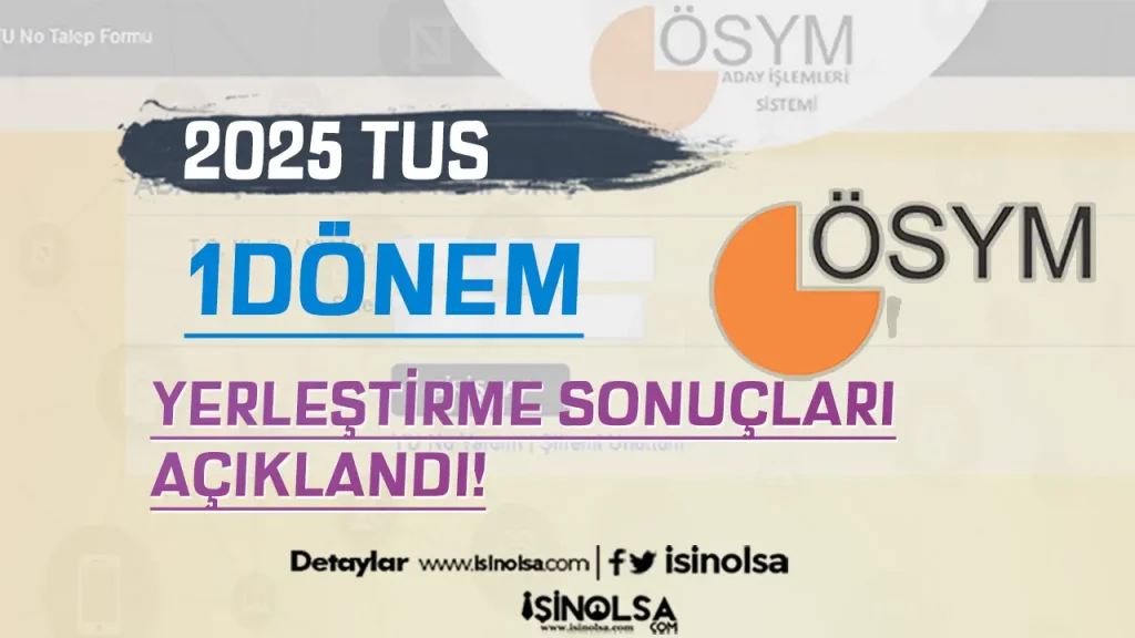 ÖSYM: 2025 TUS 1. Dönem Uzmanlık Dalı Değişikliği Yerleştirme Sonuçları Açıklandı