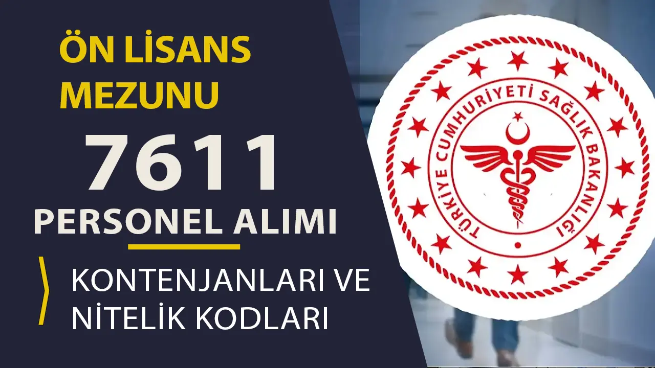 Sağlık Bakanlığı 7611 Lisans Mezunu Personel Alımı Kontenjan ve Nitelik Kodu ( KPSS 2025/5 )