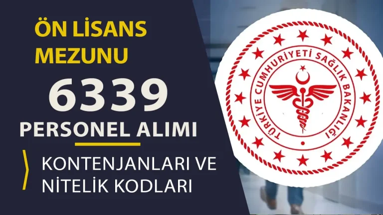Sağlık Bakanlığı KPSS 2025/5 Ön Lisans 6339 Personel Kontenjan ve Nitelik Kodları