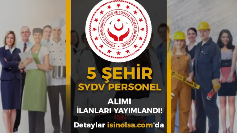 ASHB 5 Şehir İçin SYDV Personel Alımı Kasım İlanları Yayımlandı!
