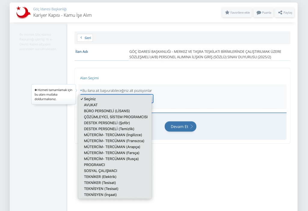 Göç İdaresi 46 Şehir 119 Kamu Personeli Alımı Devam Ediyor 3 Ekran Resmi 2025 10 31 10.09.46