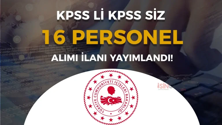 İçişleri Bakanlığı 16 Sözleşmeli Bilişim Personeli Alımı Yapacak!