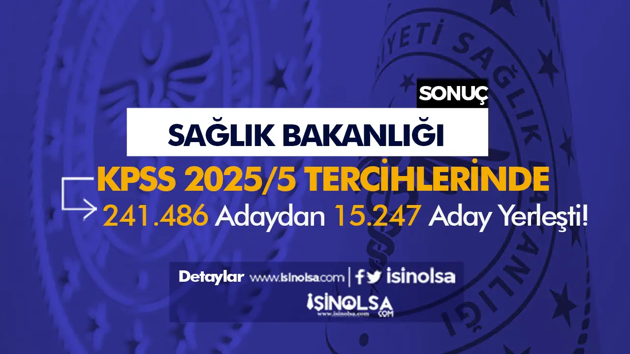 KPSS 2025/5 Sağlık Bakanlığı 241 Bin Adaydan 15 Bin 247’si Yerleşti