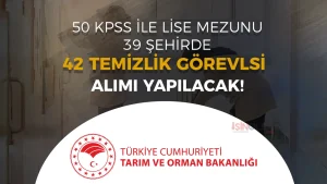 Tarım Bakanlığı 42 Temizlik Görevlisi Alımı 2025! Kontenjan Dağılımı