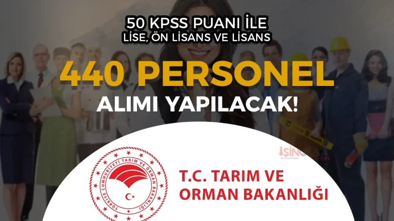 Tarım Bakanlığı ile DKMP 440 Personel Alımı Yapacak!