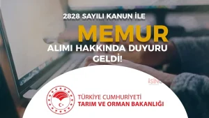Tarım Bakanlığı 2828 Sayılı Kanun İle Memur Alımı Hakkında Duyuru