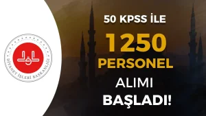 Diyanet 1250 Personel Alımı ( KKÖ ) Başladı