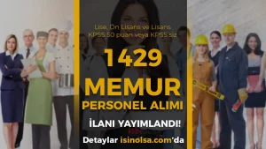 Kamuya 1429 Memur Personel Alımı 24 Kasım Başladı!