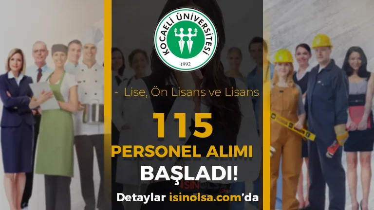 Kocaeli Üniversitesi Hastanesi 115 Personel Alacak! Lise, Ön Lisans ve Lisans