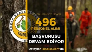 OGM 496 Personel Alımı Başvurusu Devam Ediyor!