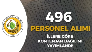 OGM 496 Personel Alımı İllere Göre Kontenjan Dağılımı Geldi