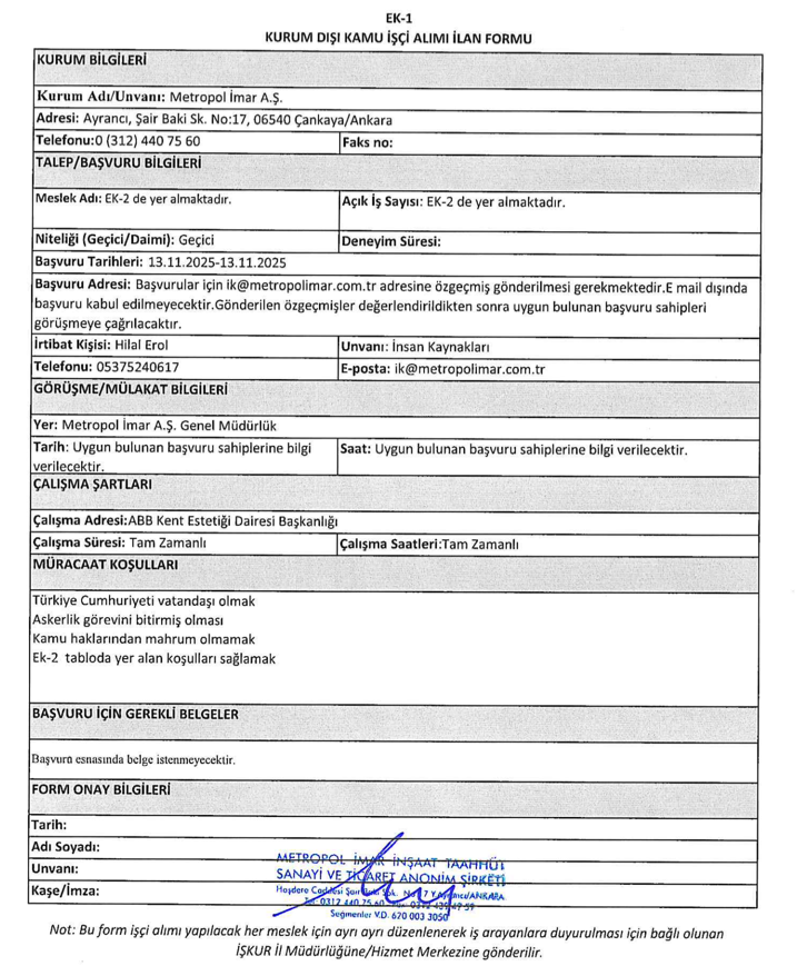 ABB BUGSAŞ, ETİMKENT ve Metropol 251 İşçi Personel Alımı Yapıyor 2 image 120