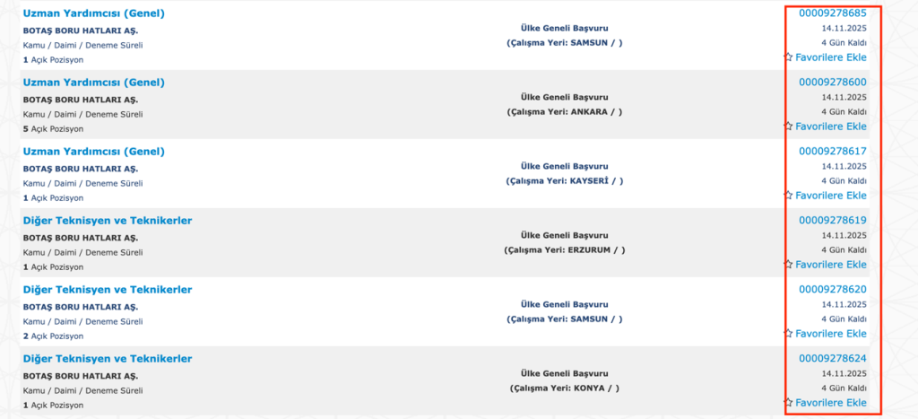 BOTAŞ 223 Kamu Personeli Alımı İŞKUR Başvurusunda Son Gün! 5 image 96