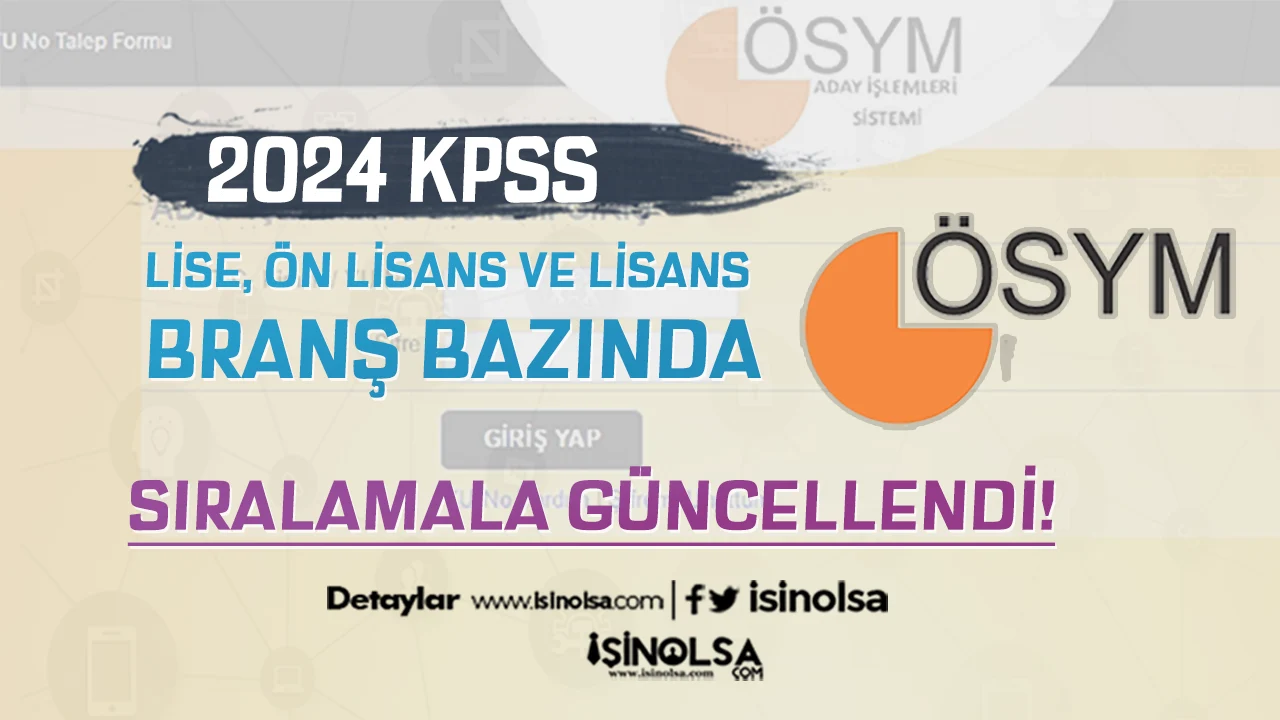 2024 KPSS Branş Bazlı Sıralamalar Güncellendi: Adaylar Dikkat!