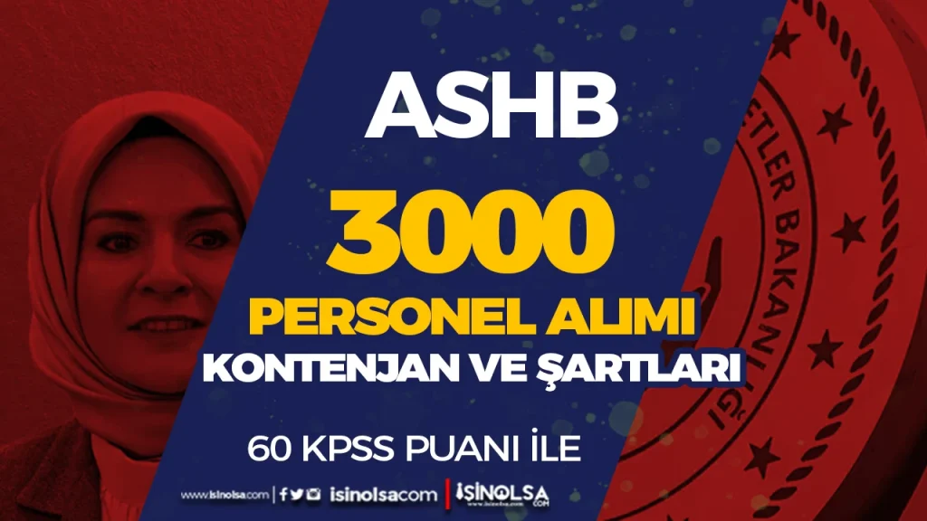 ASHB 3 Bin Personel Alımı Kontenjan Dağılımı, Şartları ve İlan Kılavuzu 21 Aile Bakanlığı ( ASHB ) 3 Bin Personel Alımı Kontenjan Dağılımı, Şartları ve İlan Kılavuzu
