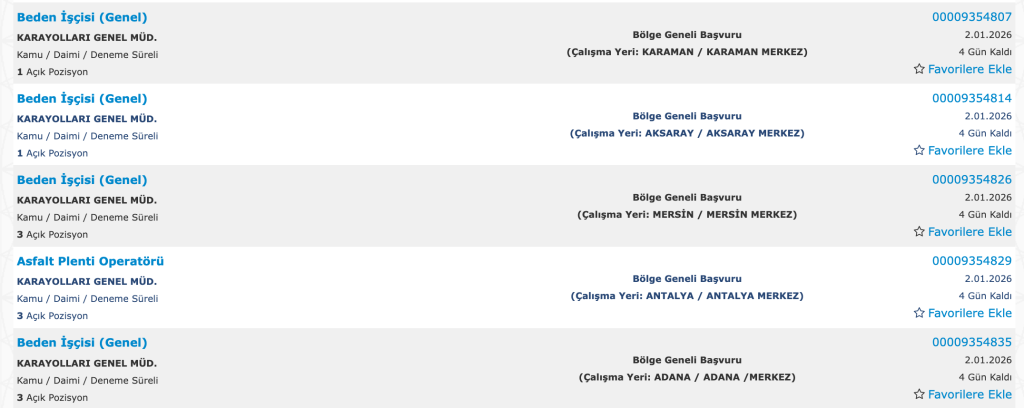 KGM 175 Sürekli İşçi Alımı Yapacak! Başvuru İŞKUR Başladı! 4 Ekran Resmi 2026 12 29 00.33.39