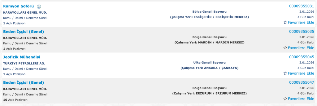 KGM 175 Sürekli İşçi Alımı Yapacak! Başvuru İŞKUR Başladı! 6 Ekran Resmi 2026 12 29 00.33.54