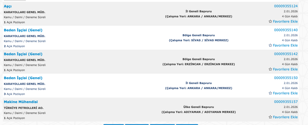 KGM 175 Sürekli İşçi Alımı Yapacak! Başvuru İŞKUR Başladı! 7 Ekran Resmi 2026 12 29 00.34.13