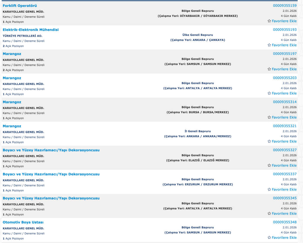 KGM 175 Sürekli İşçi Alımı Yapacak! Başvuru İŞKUR Başladı! 8 Ekran Resmi 2026 12 29 00.34.26