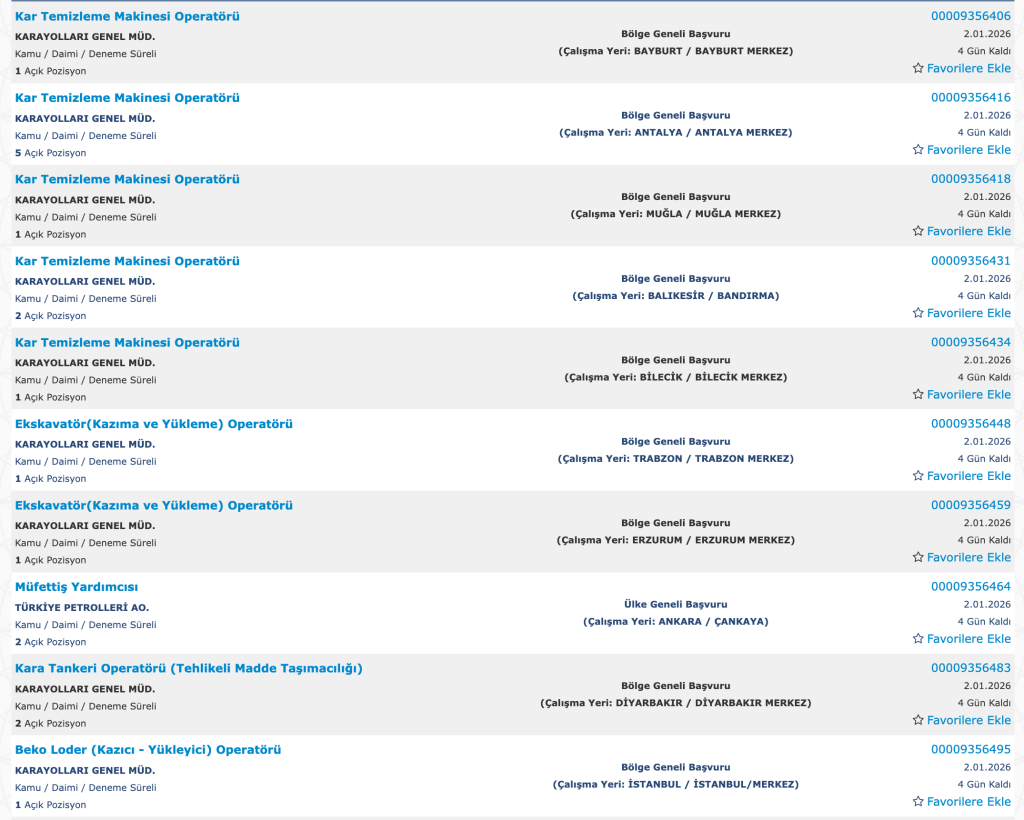 KGM 175 Sürekli İşçi Alımı Yapacak! Başvuru İŞKUR Başladı! 14 Ekran Resmi 2026 12 29 00.35.27