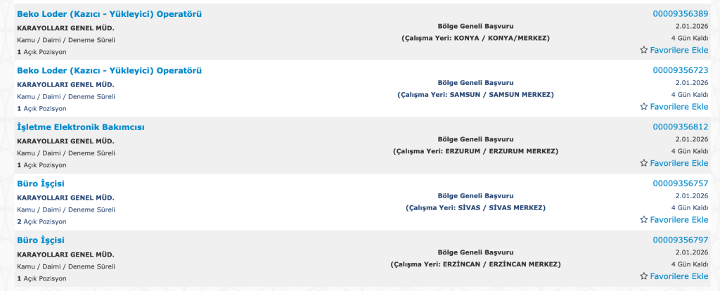 KGM 175 Sürekli İşçi Alımı Yapacak! Başvuru İŞKUR Başladı! 15 Ekran Resmi 2026 12 29 00.35.33