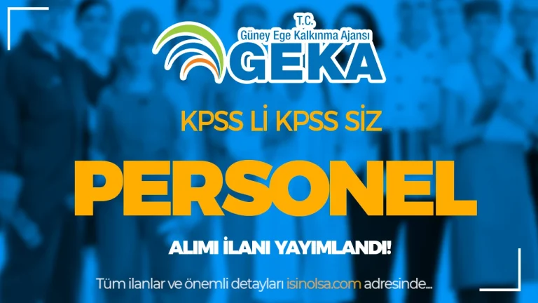 GEKA 6 Personel Alacak! KPSS li KPSS siz