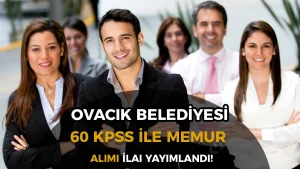 Ovacık Belediyesi 60 KPSS İle 2026 Yılı Memur Alımı Yapacak!