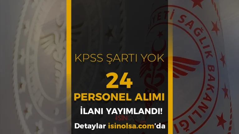 Sağlık Bakanlığı 24 İşçi Alacak ( İzmir İl Sağlık )